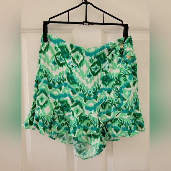 Zara Green Ruffled Printed Skort NEW - Picture 7 of 10